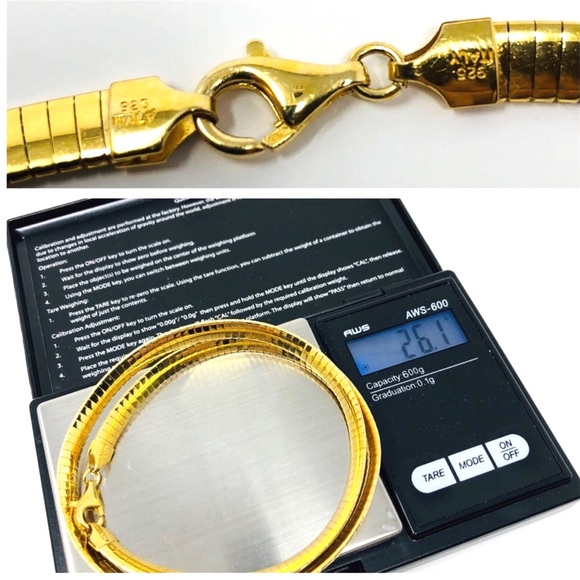 Looks like 14K - but is sterling silver Omega necklace, made in Italy - Picture 7 of 11